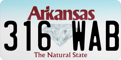 AR license plate 316WAB