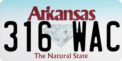 AR license plate 316WAC