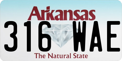 AR license plate 316WAE