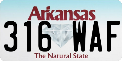 AR license plate 316WAF