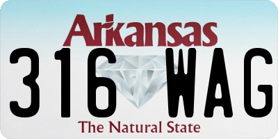 AR license plate 316WAG