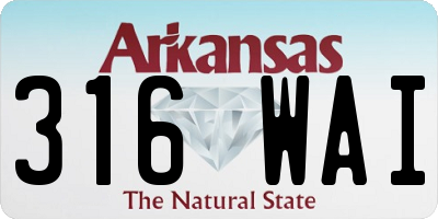 AR license plate 316WAI