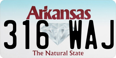 AR license plate 316WAJ