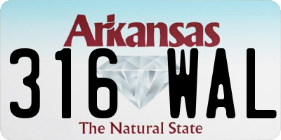 AR license plate 316WAL