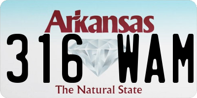 AR license plate 316WAM