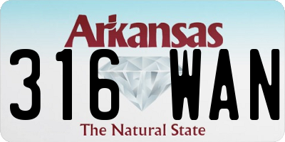 AR license plate 316WAN