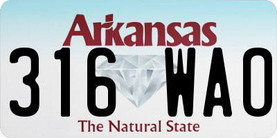 AR license plate 316WAO