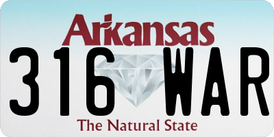 AR license plate 316WAR