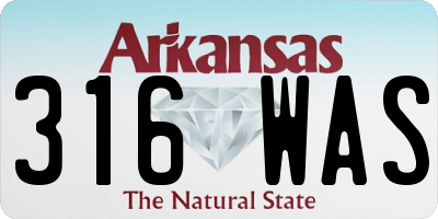 AR license plate 316WAS