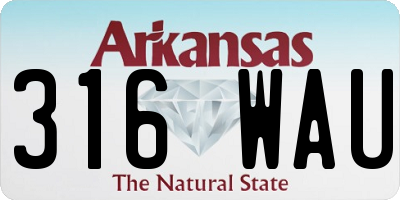 AR license plate 316WAU