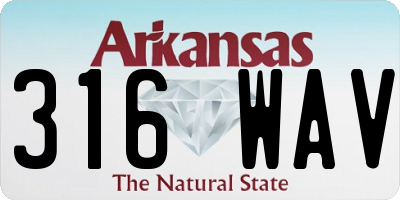 AR license plate 316WAV