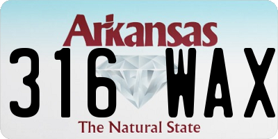 AR license plate 316WAX