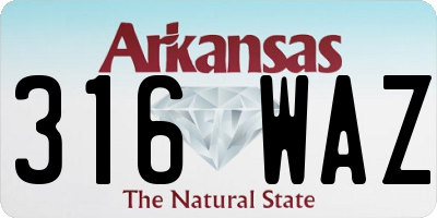 AR license plate 316WAZ