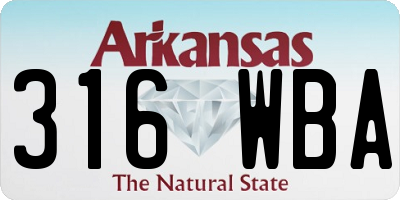 AR license plate 316WBA