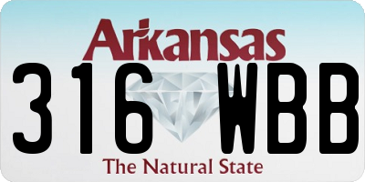 AR license plate 316WBB