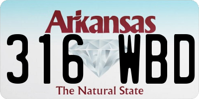 AR license plate 316WBD