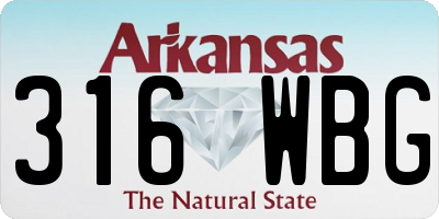 AR license plate 316WBG