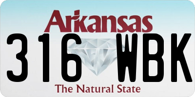 AR license plate 316WBK