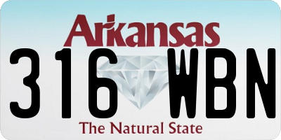 AR license plate 316WBN