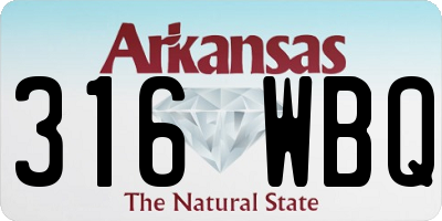 AR license plate 316WBQ