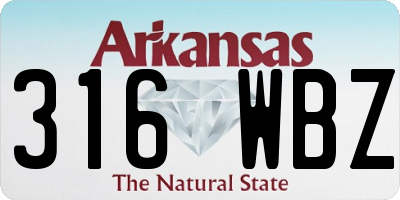 AR license plate 316WBZ