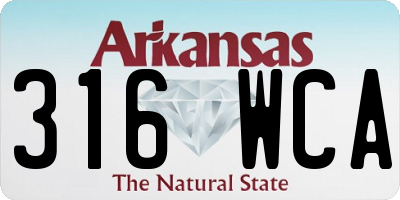 AR license plate 316WCA