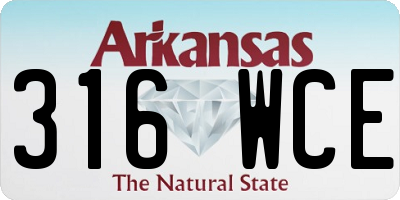 AR license plate 316WCE