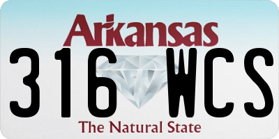 AR license plate 316WCS
