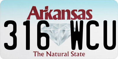 AR license plate 316WCU
