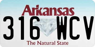 AR license plate 316WCV