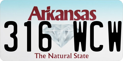 AR license plate 316WCW