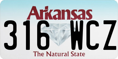 AR license plate 316WCZ