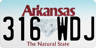 AR license plate 316WDJ