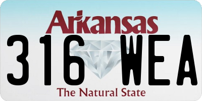 AR license plate 316WEA