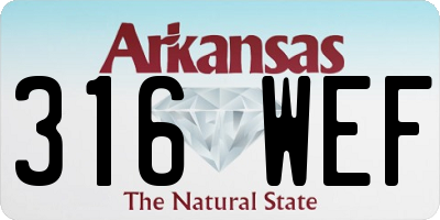 AR license plate 316WEF