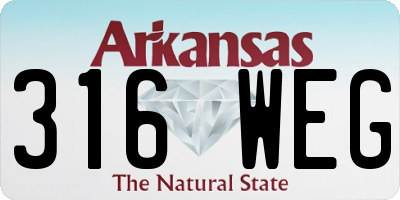 AR license plate 316WEG