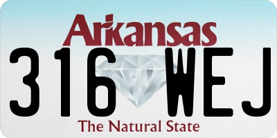 AR license plate 316WEJ