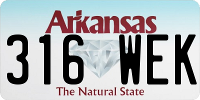 AR license plate 316WEK