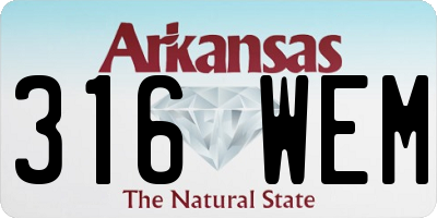 AR license plate 316WEM