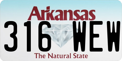 AR license plate 316WEW