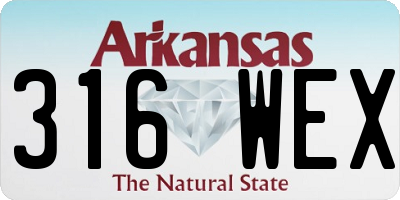 AR license plate 316WEX