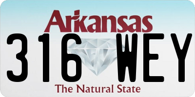 AR license plate 316WEY