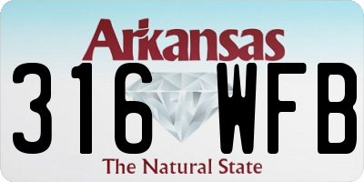 AR license plate 316WFB