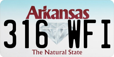 AR license plate 316WFI