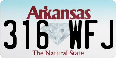 AR license plate 316WFJ