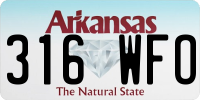 AR license plate 316WFO