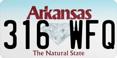 AR license plate 316WFQ