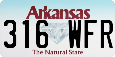 AR license plate 316WFR