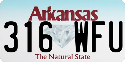 AR license plate 316WFU