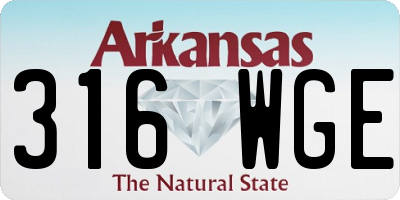 AR license plate 316WGE